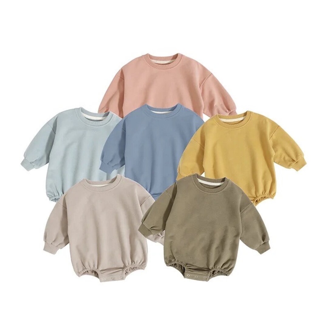 Cotton and French Terry Blank Bubble Romper Etsy