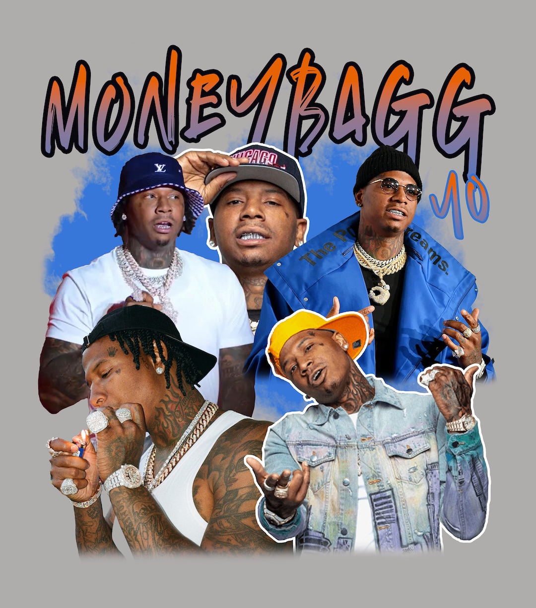 Moneybagg Yo PNG TSHIRT rap Tee Jumbo Graphic Print Savage Mode rare