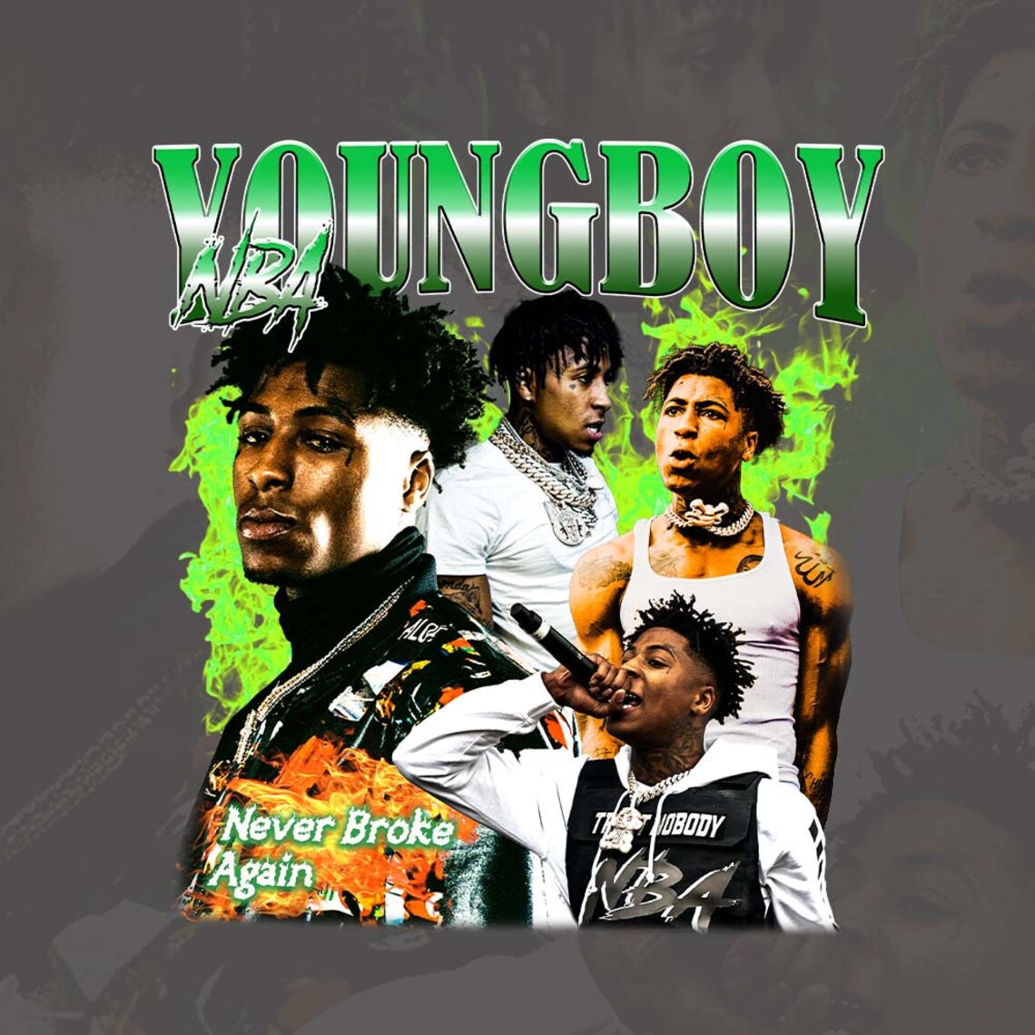 Youngboy Png, T-shirt Design, Bootleg Tees Design, Ready to Print ...
