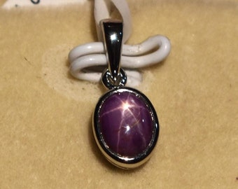 Natural Star ruby pendant - Handmade traditional jewelry - Birthstone pendant