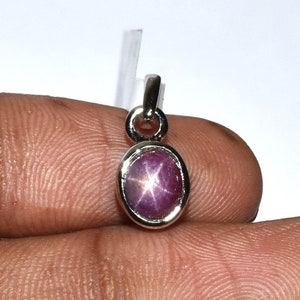 100% Natural star ruby sterling silver pendant Minimalist