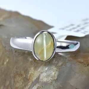 Echter Katzenauge Chrysoberyll 925 Sterling Silber Ring Komplett handgefertigter täglicher Verschleiß Protactive Schmuck mit heilenden Vorteilen Birthstone