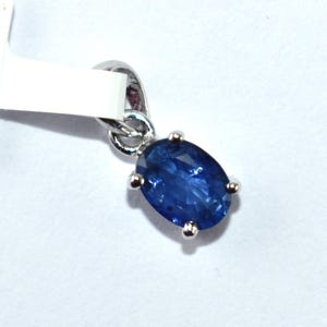 925 Solid Silver Sapphire Necklace I Oval Blue Sapphire Pendant I Dainty Genuine Sapphire Pendant I March Birthstone I Gift For Mom,