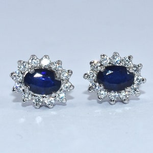Gorgeous Zirconia silver earring - pretty sapphire handmade silver earring