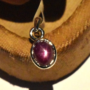 100% certified Natural star ruby - Handmade necklace set with birthstone ruby - Solid 925 sterling silver pendant