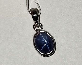 Light star sapphire silver pendant handmade traditional jewelry
