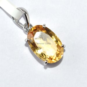 Yellow Topaz Necklace Golden Topaz Necklace Yellow Topaz Pendant In 925 Sterling Silver November Birthstone Pendant
