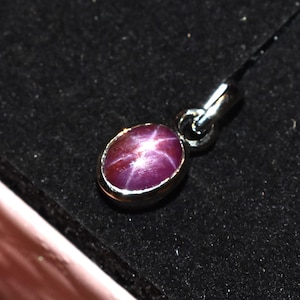 Handmade Natural Star Ruby Pendant: 925 Sterling Silver Minimalist Design