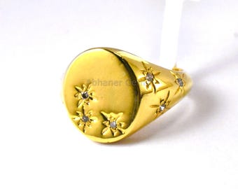 Anillo de diamantes con circonita cúbica Starburst: joyería celestial de plata de ley 925, tendencia de moda