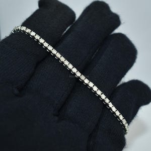 Diamond Eternity Bracelet: Handcrafted 925 Sterling Silver Tennis Bracelet
