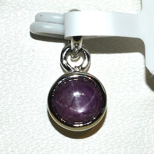 Minimalist Genuine Star Ruby Pendant: Round Sterling Silver Necklace