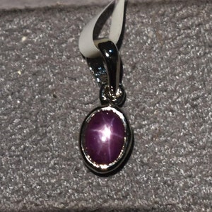 Genuine Star Ruby Pendant: Handmade 925 Sterling Silver July Birthstone
