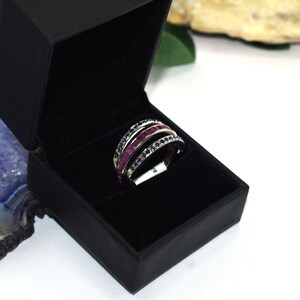 Ruby Sapphire Wrap Ring, Solid 925 Sterling Open Band Ring, Natural Ruby & Blue Sapphire Statement Ring, Fine Jewelry Gift 画像 10