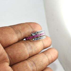 Ruby Sapphire Wrap Ring, Solid 925 Sterling Open Band Ring, Natural Ruby & Blue Sapphire Statement Ring, Fine Jewelry Gift 画像 13