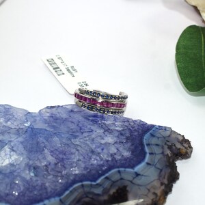 Ruby Sapphire Wrap Ring, Solid 925 Sterling Open Band Ring, Natural Ruby & Blue Sapphire Statement Ring, Fine Jewelry Gift 画像 8