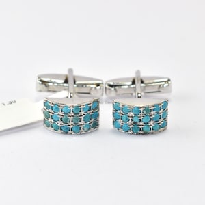 Natural Turquoise Cufflinks, 925 Sterling Silver Button, Gemstone Cufflinks, Silver Button, Antique Jewelry, Men&#39;s Cufflinks Gift