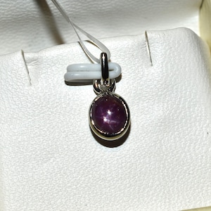 Sterling Silver Star Ruby Pendant - Natural Gemstone Handmade Boho Statement Jewelry
