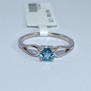 Natural Blue Topaz Ring, 925 Sterling Silver Ring, Round Blue Topaz Handmade Ring, Pleasing Ring, December Birthstone Handmade Jewelry
