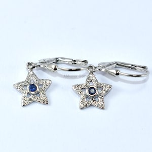 Classic Star Sapphire Diamond Gift Set • Dainty Hoop Earrings • earring set • gift ready • gift for her • gift for mom • gift set