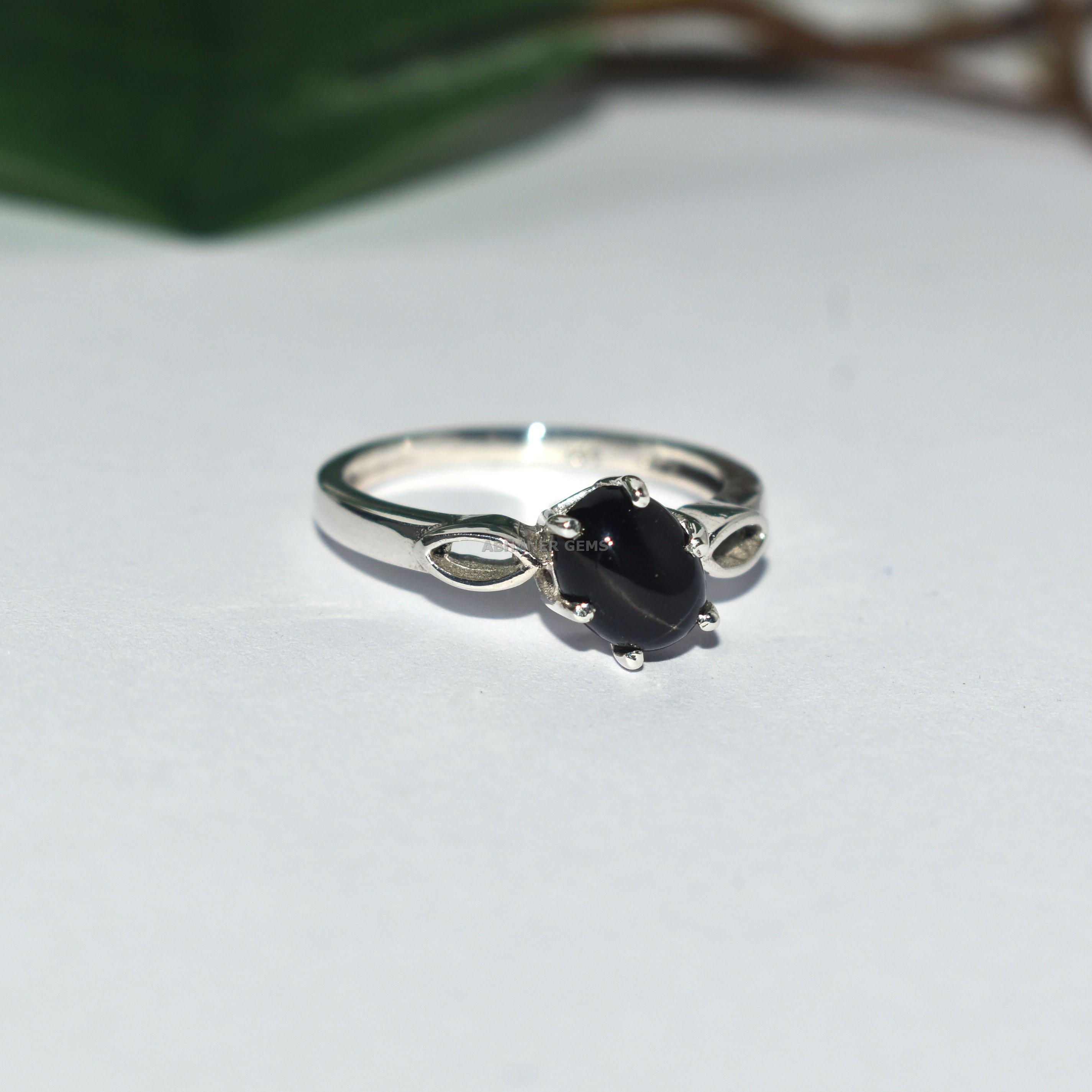Genune Black Star Rng n 925 Sterlng Slver Lndy Black | Etsy