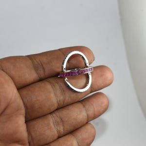 Ruby Sapphire Wrap Ring, Solid 925 Sterling Open Band Ring, Natural Ruby & Blue Sapphire Statement Ring, Fine Jewelry Gift 画像 12