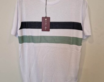 Camiseta de punto LORO PIANA de rayas blancas Talla XL, logo