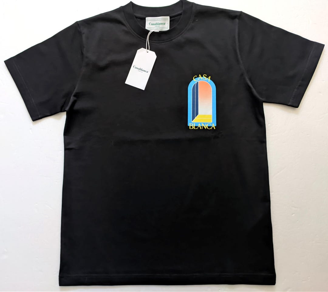 Tシャツ・カットソー CASABLANCA Men T Shirts MS25JTS001 08 Black Casablanca LA Night Black T Shirt | MS25JTS001