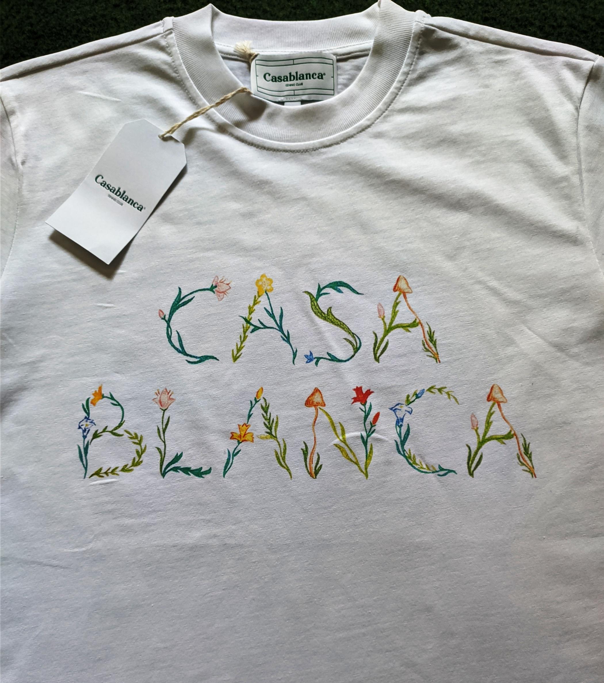 CASABLANCA White Cotton T-shirt Size S,,L,XL,2XL Logo - Etsy