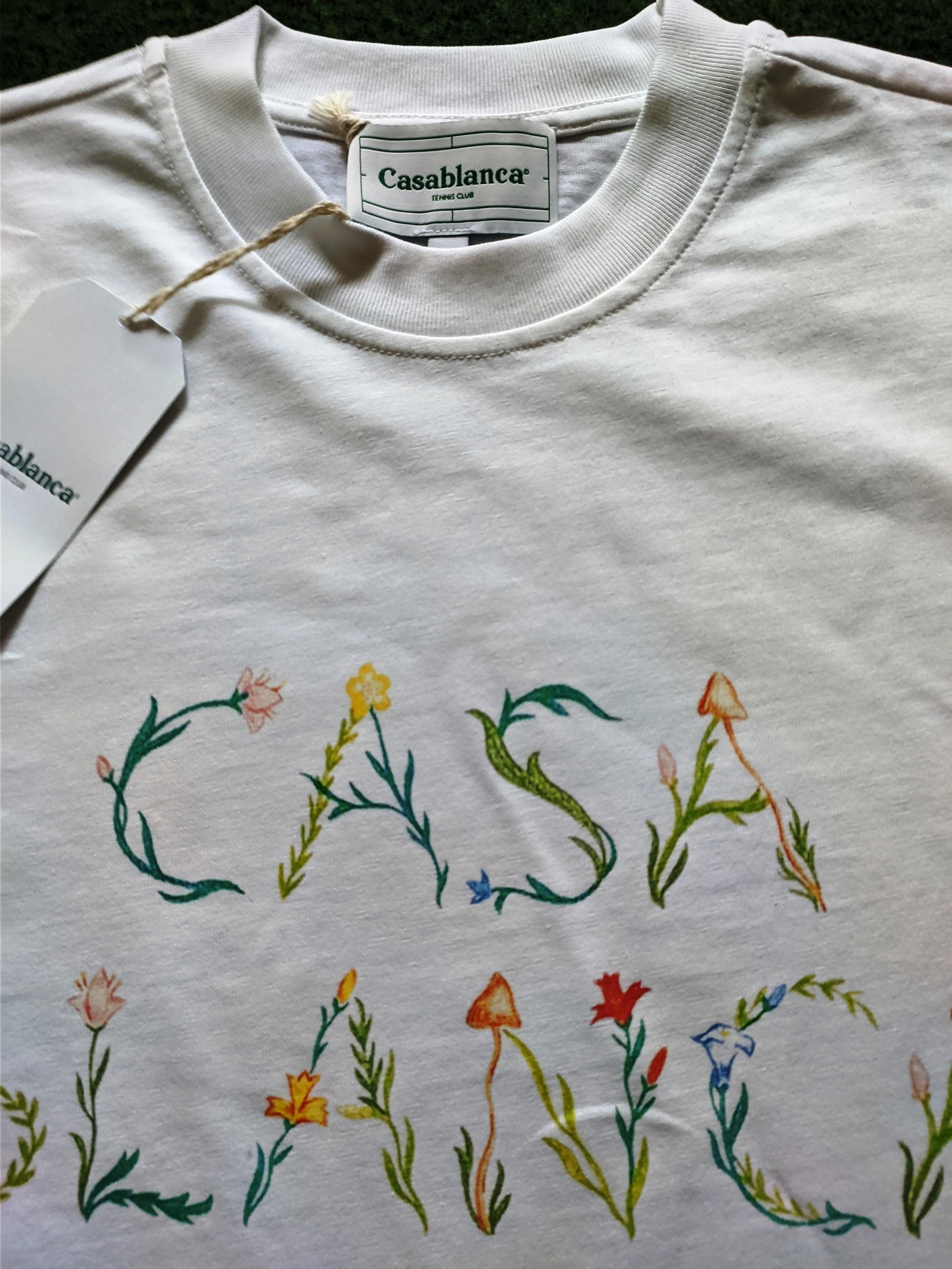 CASABLANCA White Cotton T-shirt Size S,,L,XL,2XL Logo - Etsy