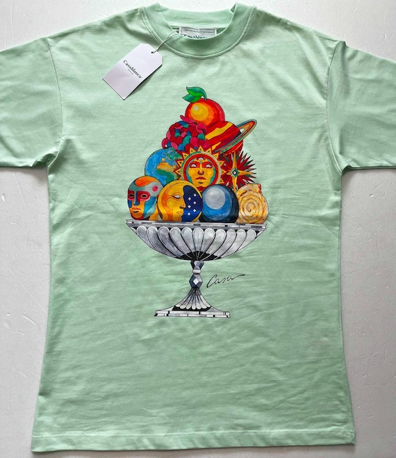 Casablanca WPF25JTS04603WHITE 関税送料込 CASABLANCA Mint Cotton T-shirt Size M Logo - Etsy
