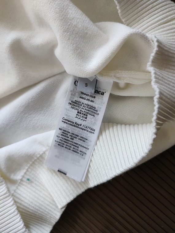 CASABLANCA Knitted White Polo T-shirt Size S, M, L, XL, 2XL