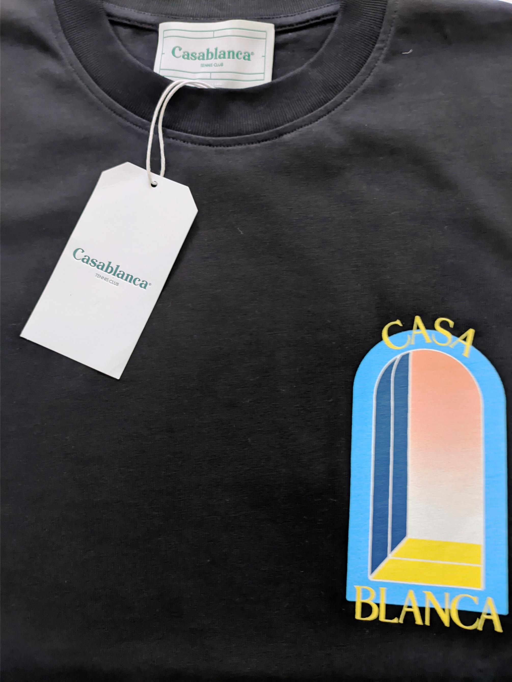 CASABLANCA Black Cotton T-shirt Size S, M, L, XL, 2XL Logo