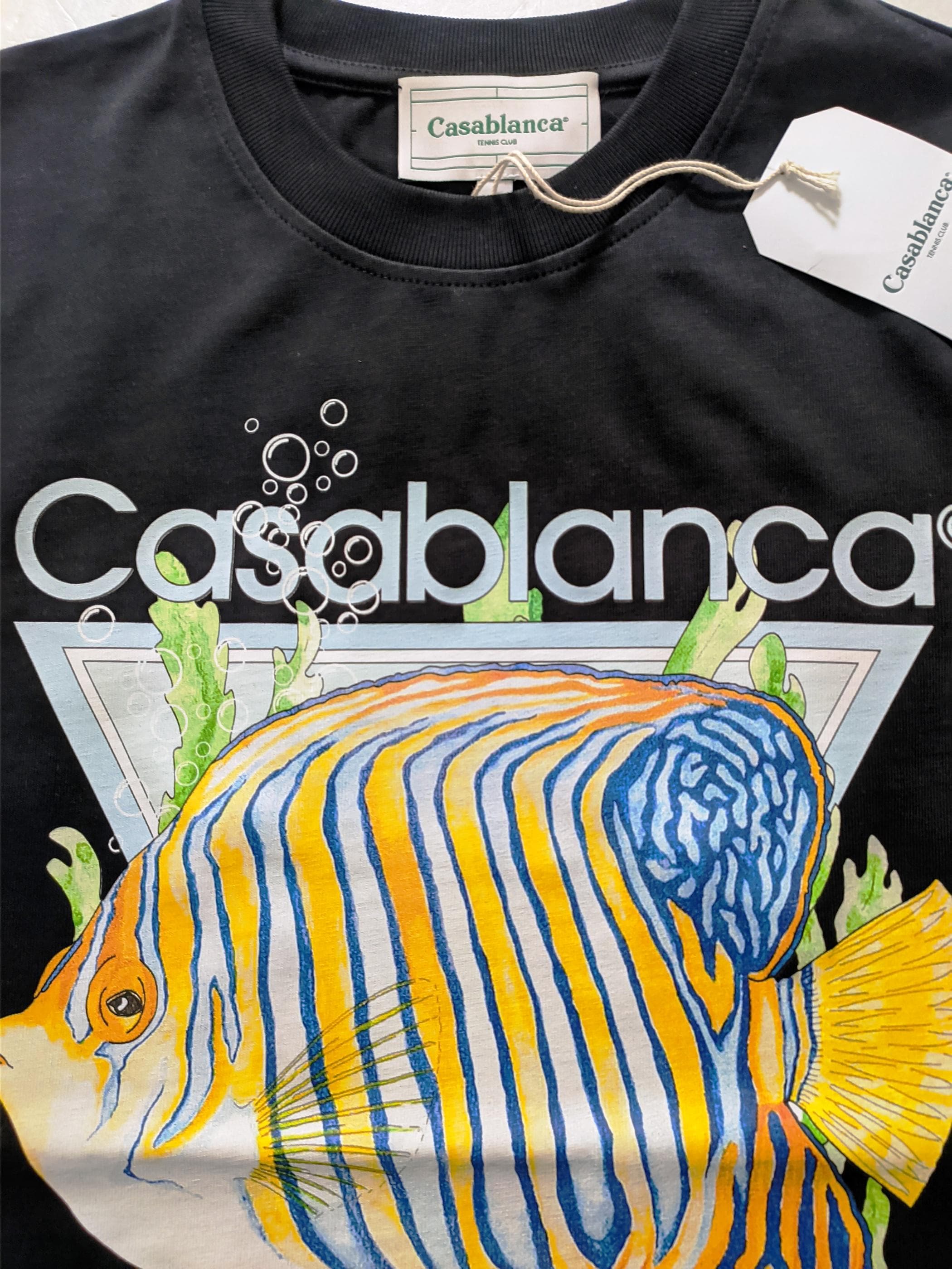 CASABLANCA Black Cotton T-shirt Size S, XL, 2XL Logo - Etsy