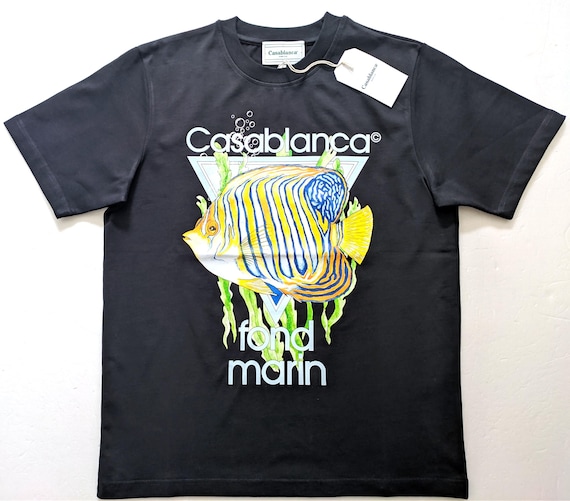CASABLANCA Black Cotton T-shirt Size S, XL, 2XL Logo - Etsy