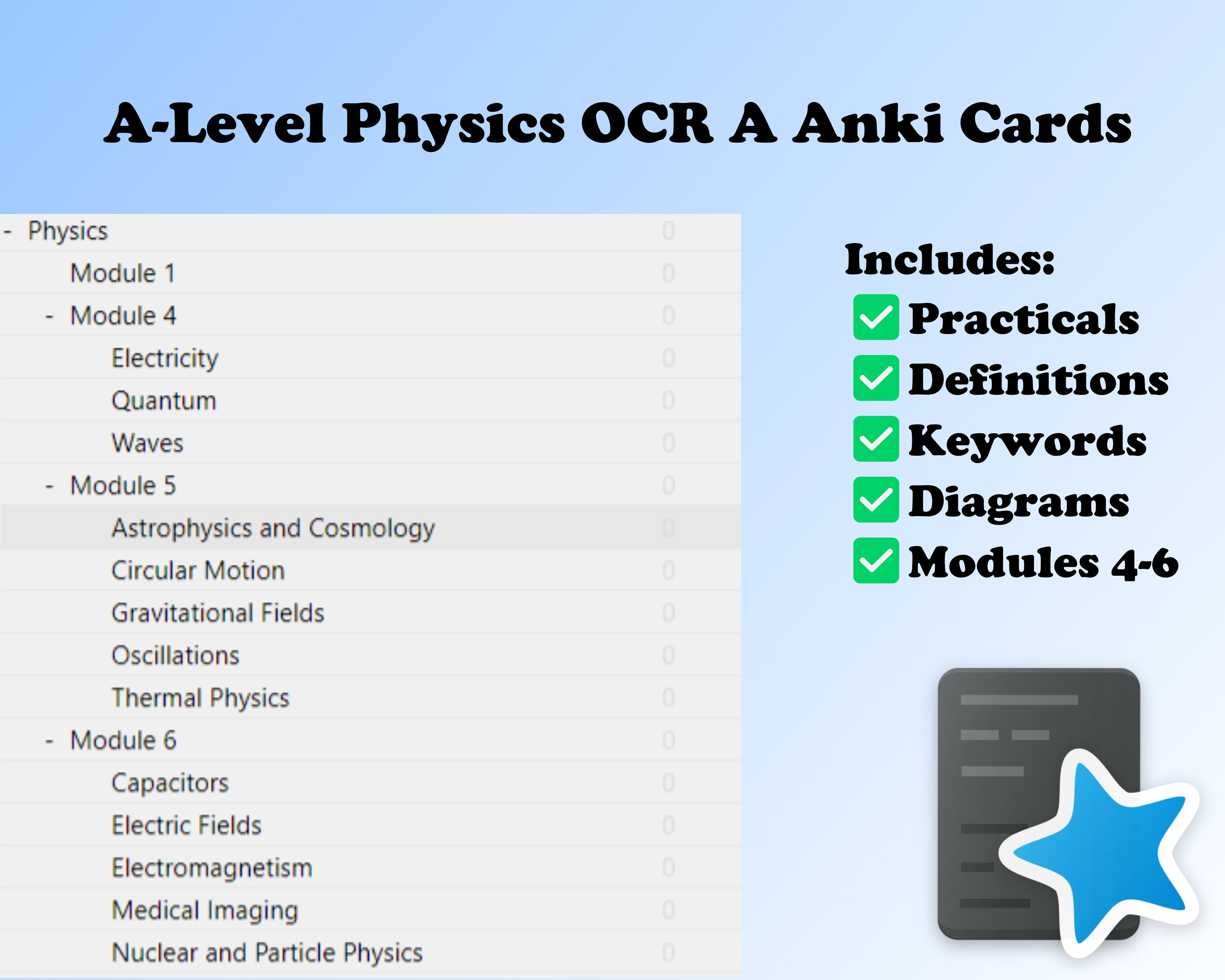 A Level Physics Anki Flashcards OCR A A Type Flashcards Etsy