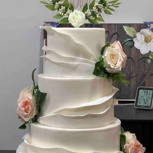 Fake Wedding Cake | Fondant Ruffle Faux Cake | Display Wedding Cake | Bridal Shower Decor | Photo Prop | Dummy Cake | Event Decor