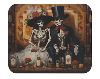 Harmony in the Realm of Spirits: Mama Bridgitte and Baron Samedi Mouse Pad - Unique Rectangle Design