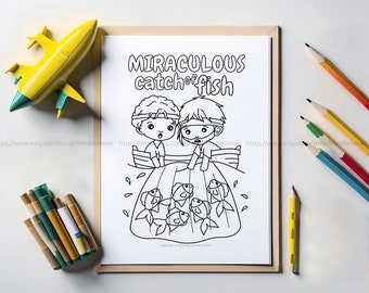 Fishers of Men Coloring Page, Matthew 4 19, Sunday school Craft, Children Coloring Page, Christian Activity for Kids