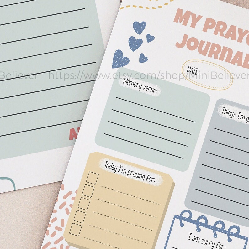 Prayer Journal Printable Pages, Children's Prayer Journal, Sunday ...