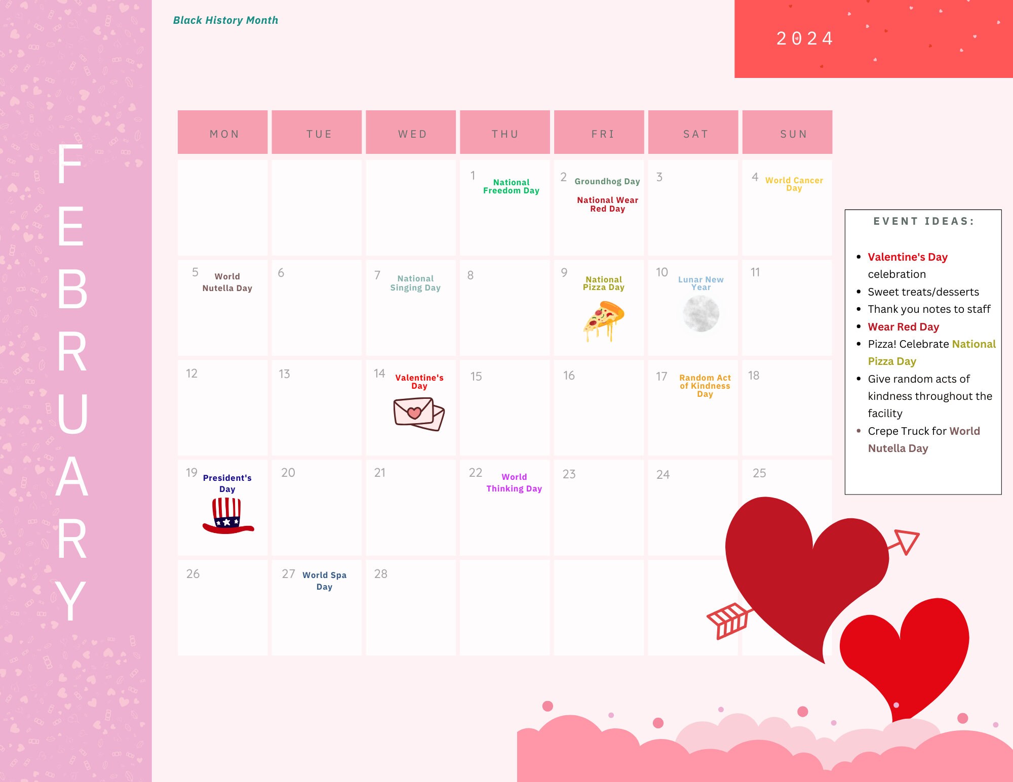 HR Calendar of Events editable PDF Etsy