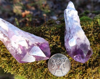 Amethyst Points, Brazil, Natural Stone, Raw Mineral, Deep Purple, Laser Wand