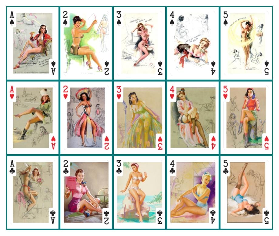 Pin-Up Playing Cards: Knute O. Munson Art, Poker Deck
