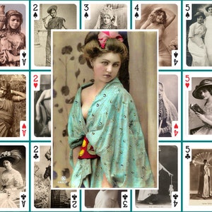 Jugando a las cartas. 54 fotografías raras de la belleza de la mujer c1900 - c1910