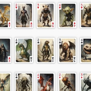 Monster Handbuch Spielkarten - Monster, die aus der Mythologie und Folklore stammen, sowie für D & D geschaffene Kreaturen können für Königstötung verwendet werden