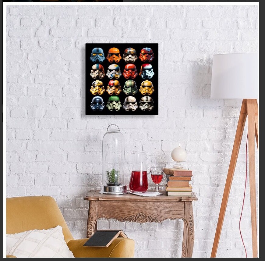 ストームトルーパーヘルメットのポップアート：スターウォーズメタル