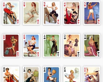 Retro Pin-Up Playing Cards: Gil Elvgren Art, 54 Unique Designs