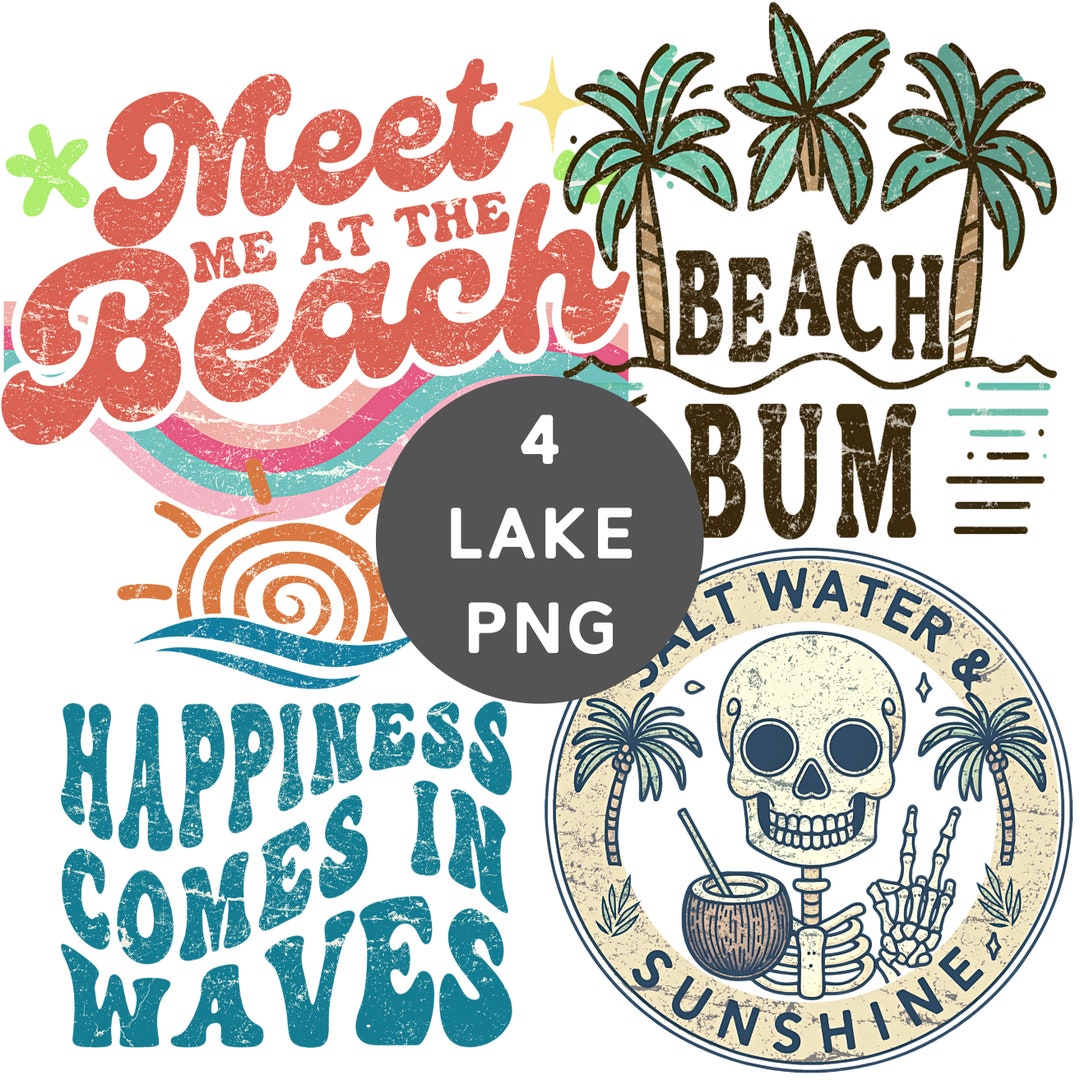 Beach PNG, Cute Summer Vibes PNG, Retro Groovy Beach Clipart, Funny