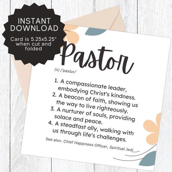 Pastor's Day Card - Etsy