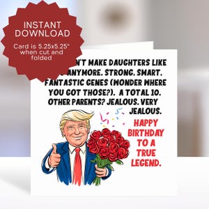 Lustige Geburtstagskarte für Tochter, Donald Trump Karte für Tochter Dday, Republikanische Tochterkarte, MAGA Trump-Unterstützer für Tochter.