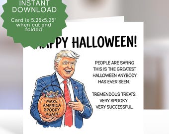 Funny Halloween Trump Printable Card – Hilarious Political Humor (Digital Download) - MAGA Republican Card